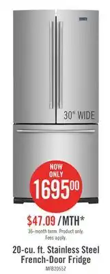 The Brick Maytag 20 cu. ft. french-door refrigerator mfb2055frz offer