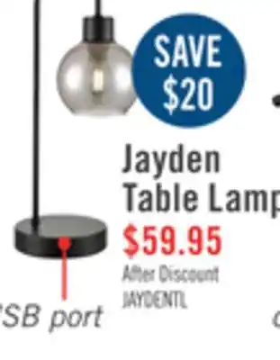 The Brick Jayden desk/task lamp with usb port offer