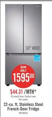 The Brick Samsung 22.1 cu. ft. french-door refrigerator - rf22a4111sr/aa offer