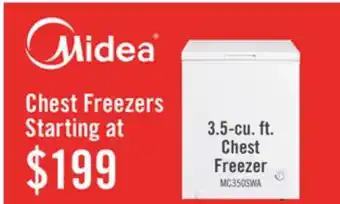 The Brick Midea 3.5 cu. ft. chest freezer mc350swar0rc1 offer