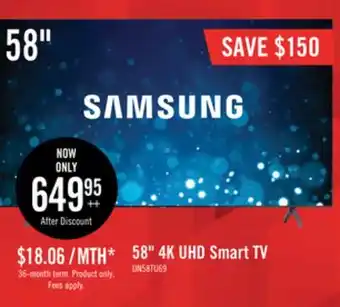 The Brick Samsung 58 tu690t 4k crystal uhd smart tv offer
