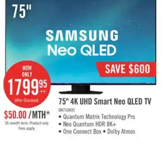 The Brick Samsung 75 q80c 4k qled smart tv offer