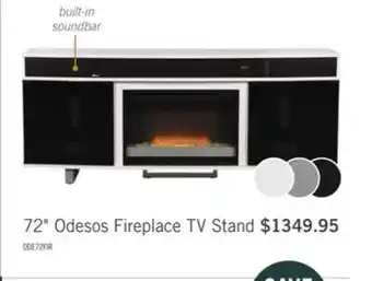 The Brick Odesos 72 electric fireplace tv stand with soundbar white offer