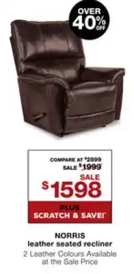 La Z Boy Norris leather seated recliner offer