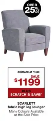 La Z Boy Scarlett fabric high leg lounger offer