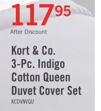 The Brick Indigo 3-piece queen duvet cover set offer