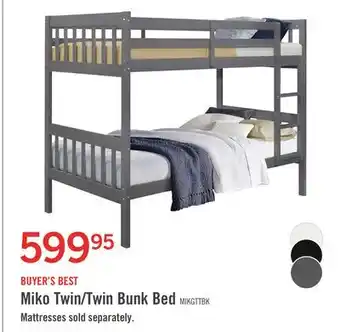 The Brick Miko twin open panel bunk bed grey offer