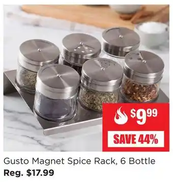 Kitchen Stuff Plus Gusto magnet spice rack, 6 bottle offer