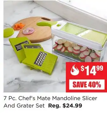 Kitchen Stuff Plus 7 pc. chef's mate mandoline slicer and grater set offer