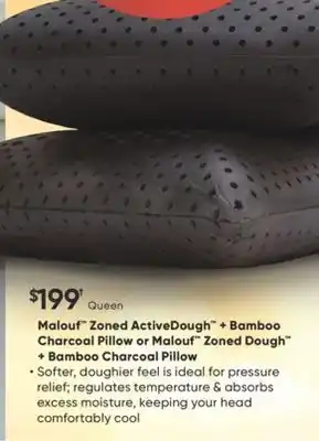 Sleep Country Malouf zoned activedough + bamboo charcoal pillow or malouf zoned dough + bamboo charcoal pillow offer