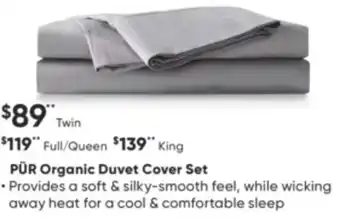 Sleep Country Pür organic duvet cover set offer