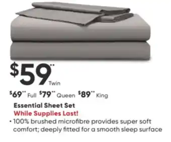 Sleep Country Essential sheet set offer