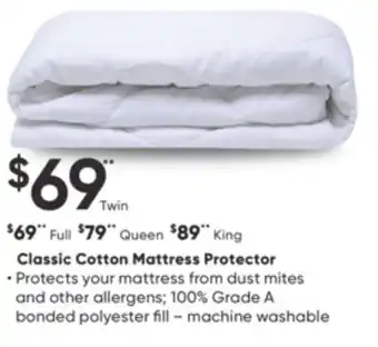 Sleep Country Classic cotton mattress protector offer
