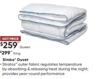 Sleep Country Simba duvet offer