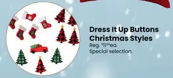 Fabricland Dress it up buttons christmas styles offer