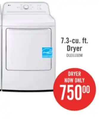 The Brick Lg 7.3 cu. ft. ultra large capacity electric dryer with sensor dry - dle6100w offer