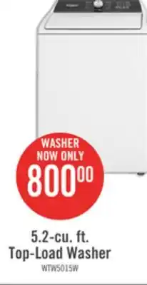 The Brick Whirlpool 5.2 cu. ft. top-load washer with built-in faucet - wtw5015lw offer