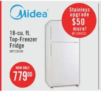 The Brick Midea 18 cu. ft. top-freezer refrigerator - mrt18s4aww offer