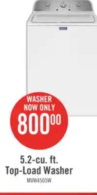 The Brick Maytag 5.2 cu. ft. top-load washer with power agitator - mvw4505mw offer