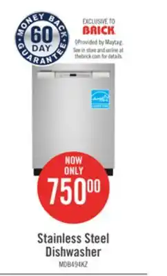 The Brick Maytag front-control dishwasher with dual power filtration - mdb4949skz offer