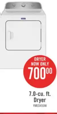 The Brick Maytag 7 cu. ft. electric dryer with wrinkle prevent - ymed4500mw offer