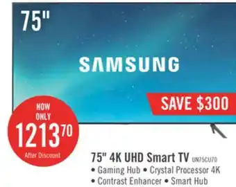 The Brick Samsung 75 cu7000 4k crystal uhd tv offer