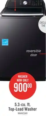 The Brick Samsung 5.3 cu. ft. smart top-load washer with activewave agitator - wa46cg3505ava4 offer