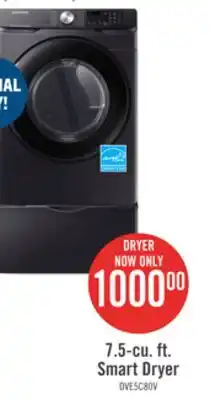 The Brick Samsung 7.5 cu. ft. 8000 series smart electric dryer - dve51cg8005vac offer