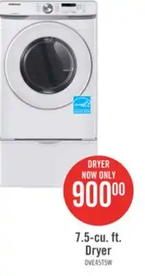 The Brick Samsung 7.5 cu. ft. front-load electric dryer - dve45t6005w/ac offer