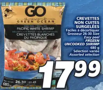 IGA Frozen uncooked shrimp offer
