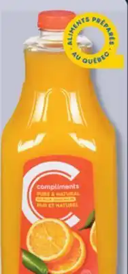 IGA Compliments refrigerated orange or fruit juice, lemonade or iced tea offer