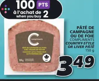 IGA Compliments country-style or liver pâté offer