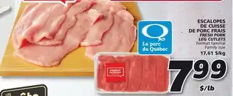 IGA Fresh pork leg cutlets offer