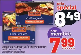 Metro Rondines de saucisse à déjeuner schneiders | schneiders frozen breakfast rounds offer