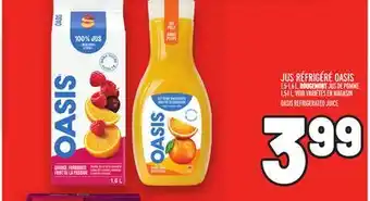 Metro Jus réfrigéré oasis | oasis refrigerated juice offer