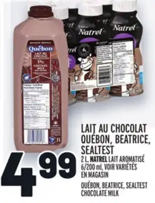 Metro Lait au chocolat québon, beatrice, sealtest | québon, beatrice, sealtest chocolate milk offer