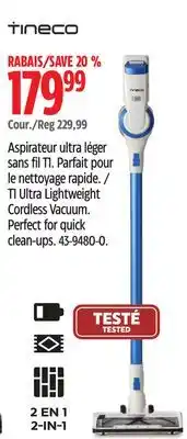 Canadian Tire Tineco t1 ultra lightweight cordless vacuum offer