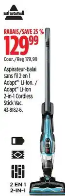 Canadian Tire Bissell adapt li-ion 2-in-1 cordless stick vac offer