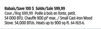 Canadian Tire Us stove company small cast-iron wood stove offer