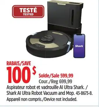 Canadian Tire Shark ai ultra robot vacuum and mop offer