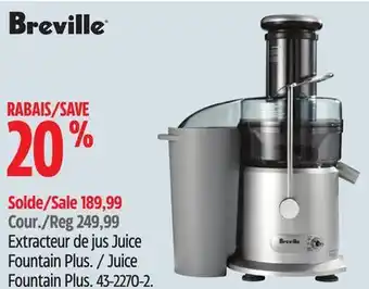 Canadian Tire Breville juice fountain plus offer