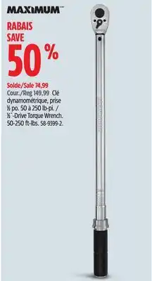 Canadian Tire Maximum 1⁄2˝-drive torque wrench offer
