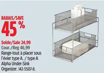 Canadian Tire Type a alpha under-sink organizer offer