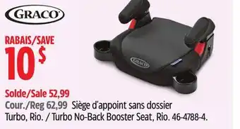 Canadian Tire Graco turbo no-back booster seat, rio offer
