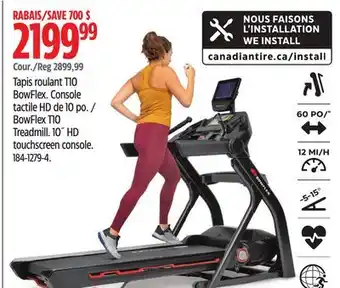 Canadian Tire Bowflex t10 treadmill offer