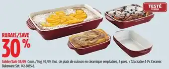 Canadian Tire Lagostina stackable 4-pc ceramic bakeware set offer