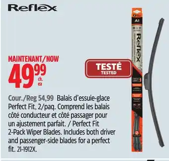 Canadian Tire Reflex perfect fit 2-pack wiper blades offer