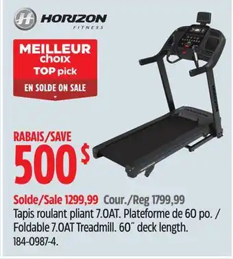 Canadian Tire Horizon foldable 7.0at treadmill offer