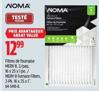Canadian Tire Noma merv 8 furnace filters, 2-pk offer