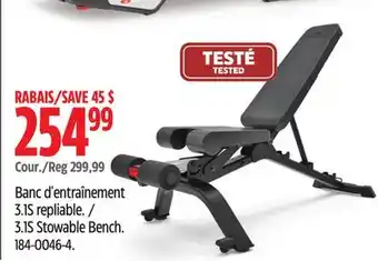Canadian Tire Bowflex 3.1s stowable bench offer